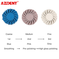 6 sztuk/pudło AZDENT Dental Composite polerowanie diamentowy System RA Disc higiena jamy ustnej zęby polerka zestawy spiralne Flex Brush Burs 2